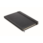 Schlichtes liniertes Notizbuch mit Soft-Touch-Cover aus recyceltem PU, A5 farbe schwarz