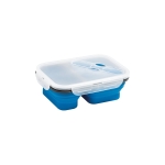 Luftdichte Lunchbox aus Silikon mit 2 Fächern, 480 und 760 ml farbe blau