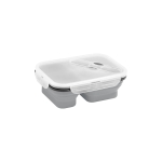 Luftdichte Lunchbox aus Silikon mit 2 Fächern, 480 und 760 ml farbe grau