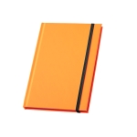 Notizbuch mit Einband in Neon-Farbe und schwarz umrandeten Seiten, A5 farbe orange