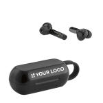 In-Ear Kopfhörer mit Bluetooth 5.0 in Ladebox in Schwarz als Giveaway Ansicht mit Druckbereich