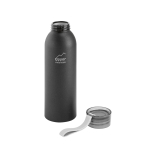 Auslaufsichere Aluminiumflasche mit Silikongriff, 660ml farbe schwarz Ansicht mit Logo 4