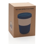 Nachhaltige Kaffeetasse To Go Tasse in  verschiedenen Farben, 380 ml farbe blau zweite Ansicht mit Box