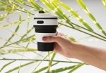 Faltbarer Coffeebecher To Go mit Silikonband, BPA-frei, 350 ml farbe schwarz Lifestyle-Bild