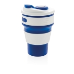 Faltbarer Coffeebecher To Go mit Silikonband, BPA-frei, 350 ml farbe blau