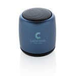 Bluetooth-Lautsprecher Pocket farbe marineblau Ansicht mit Logo