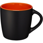 Schwarze Tasse mit farbiger Innenseite mit Logo, 340 ml farbe dunkelorange zweite Vorderansicht