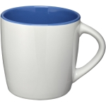 Weiße Tasse mit farbiger Innenseite als Werbegeschenk, 340 ml farbe blau zweite Vorderansicht