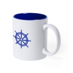 Tasse mit farbiger Innenseite und Logo in gleicher Farbe, 350 ml farbe blau erste Ansicht