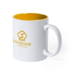 Tasse mit farbiger Innenseite und Logo in gleicher Farbe, 350 ml farbe gelb erste Ansicht