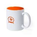 Tasse mit farbiger Innenseite und Logo in gleicher Farbe, 350 ml farbe orange erste Ansicht