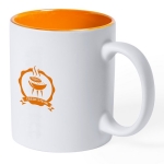 Tasse mit farbiger Innenseite und Logo in gleicher Farbe, 350 ml farbe orange