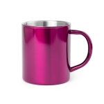 Edelstahltasse mit silberner Innenseite und außen in Farbe, 280 ml farbe rosa