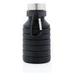 Faltbare auslaufsichere Trinkflasche mit Karabinerhaken, 550 ml farbe schwarz dritte Ansicht