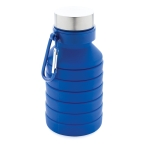 Faltbare auslaufsichere Trinkflasche mit Karabinerhaken, 550 ml farbe blau