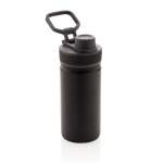 Sportliche Flasche mit Thermofunktion und Antitropfdeckel, 550 ml farbe schwarz zweite Ansicht