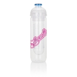 Trinkflasche mit Frucht- oder Eisfach mit Logo bedrucken, 500 ml farbe blau zweite Ansicht mit Logo