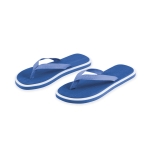 Zweifarbige Flipflops mit dicker Sohle für Strand und Freibad farbe blau erste Ansicht