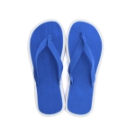 Zweifarbige Flipflops mit dicker Sohle für Strand und Freibad farbe blau dritte Ansicht