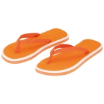 Zweifarbige Flipflops mit dicker Sohle für Strand und Freibad farbe orange