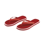 Zweifarbige Flipflops mit dicker Sohle für Strand und Freibad farbe rot erste Ansicht