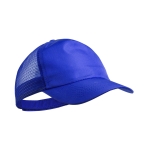 Baseball Cap aus Polyester-Mikrofaser mit Netzeinsatz als Werbeartikel farbe blau erste Ansicht