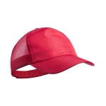 Baseball Cap aus Polyester-Mikrofaser mit Netzeinsatz als Werbeartikel farbe rot erste Ansicht