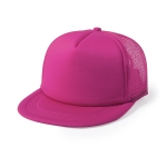 Cap mit gepolstertem flachem Visier, Netzeinsatz und Klettverschluss farbe pink erste Ansicht