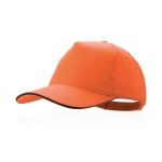 Cap mit farbigem Kontrastrand und Klettverschluss als Werbeartikel farbe orange erste Ansicht