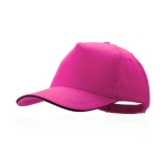 Cap mit farbigem Kontrastrand und Klettverschluss als Werbeartikel farbe pink erste Ansicht