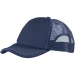 Cap mit Mesh und Plastikverschluss als Werbegeschenk bedrucken farbe marineblau zweite Vorderansicht