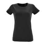 T-Shirts aus Baumwolle für Damen bedrucken, 150 g/m2, SOL'S Regent Fit farbe schwarz dritte Ansicht