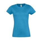 Damen-T-Shirt aus 100 % Baumwolle in vielen Farben, 190 g/m2, SOL'S Imperial farbe cyan-blau