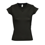 Damen-T-Shirt aus 100 % Baumwolle mit V-Ausschnitt, 150 g/m2,  SOL'S Moon farbe schwarz dritte Ansicht