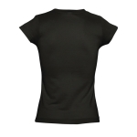 Damen-T-Shirt aus 100 % Baumwolle mit V-Ausschnitt, 150 g/m2,  SOL'S Moon farbe schwarz Rückansicht