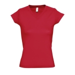 Damen-T-Shirt aus 100 % Baumwolle mit V-Ausschnitt, 150 g/m2,  SOL'S Moon farbe rot fünfte Ansicht