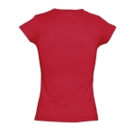 Damen-T-Shirt aus 100 % Baumwolle mit V-Ausschnitt, 150 g/m2,  SOL'S Moon farbe rot Rückansicht