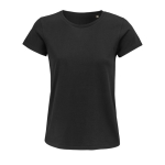 Damen-T-Shirts aus 100 % Bio-Baumwolle, 150 g/m2, SOL'S Crusader farbe schwarz dritte Ansicht