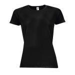 Damen Sport T-Shirt bedrucken aus Polyester, 140 g/m2, SOL'S Sporty farbe schwarz