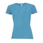 Damen Sport T-Shirt bedrucken aus Polyester, 140 g/m2, SOL'S Sporty farbe cyan-blau