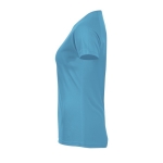 Damen Sport T-Shirt bedrucken aus Polyester, 140 g/m2, SOL'S Sporty farbe cyan-blau seitliche Ansicht