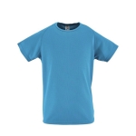 Sport-T-Shirt aus Polyester für Jungen, 140 g/m2, SOL'S Sporty farbe cyan-blau