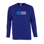 Langarm-T-Shirts mit Logo aus Baumwolle, 150 g/m2, SOL'S Monarch farbe ultramarinblau Ansicht mit Druckbereich