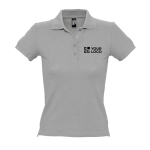 Slim-Fit-Damen-Poloshirt aus 100 % Baumwolle, 210 g/m2, SOL'S People farbe grau Ansicht mit Druckbereich