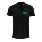 Poloshirt aus 100 % Bio-Baumwolle für Herren, 170 g/m2, SOL'S Planet farbe schwarz Ansicht mit Druckbereich