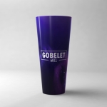 Großer Mehrweg-Becher mit halbtransparenter Oberfläche, 500 ml farbe transparent