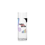 Transparentes Glas im Tube-Format, Logo im Rundum-Druck, 230 ml farbe transparent