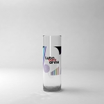 Transparentes Glas im Tube-Format, Logo im Rundum-Druck, 230 ml farbe transparent