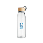 Personalisierte auslaufsichere Glasflasche, 500 ml Ansicht mit Druckbereich