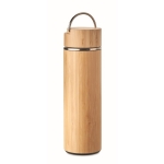 Thermosflasche aus Edelstahl mit Bambusoberfläche, 480 ml farbe holzton